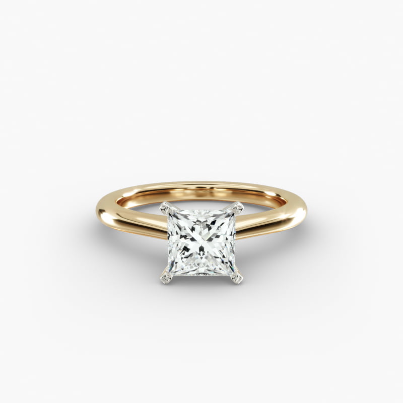 Petite Solitaire Engagement Ring in 14k Yellow Gold