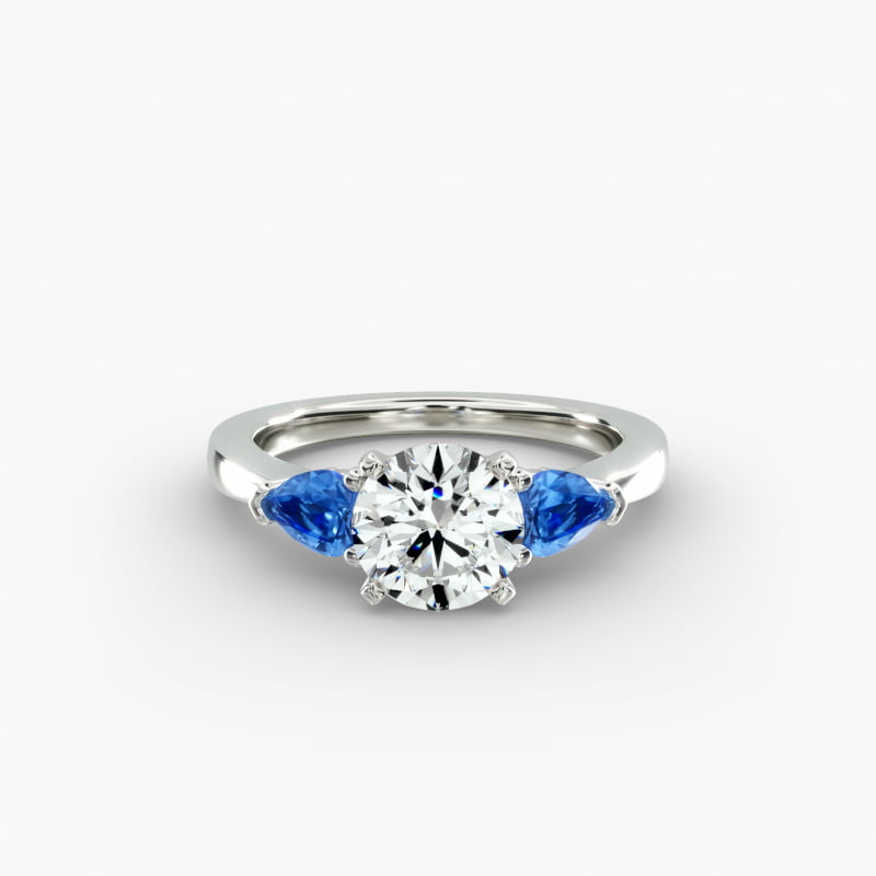 Classic Pear Shaped Sapphire Engagement Ring in Platinum