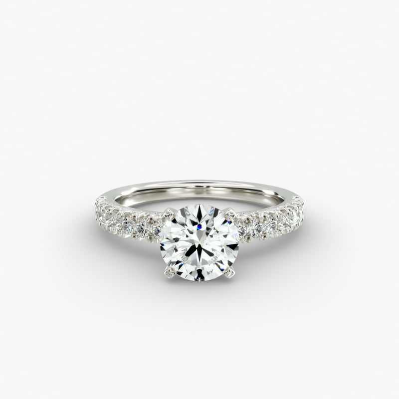 French Pavé Diamond Engagement Ring in Platinum (1/4 ct. tw.)