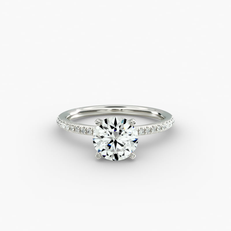 Petite Micropavé Diamond Engagement Ring in 14k White Gold (1/10 ct. tw.)
