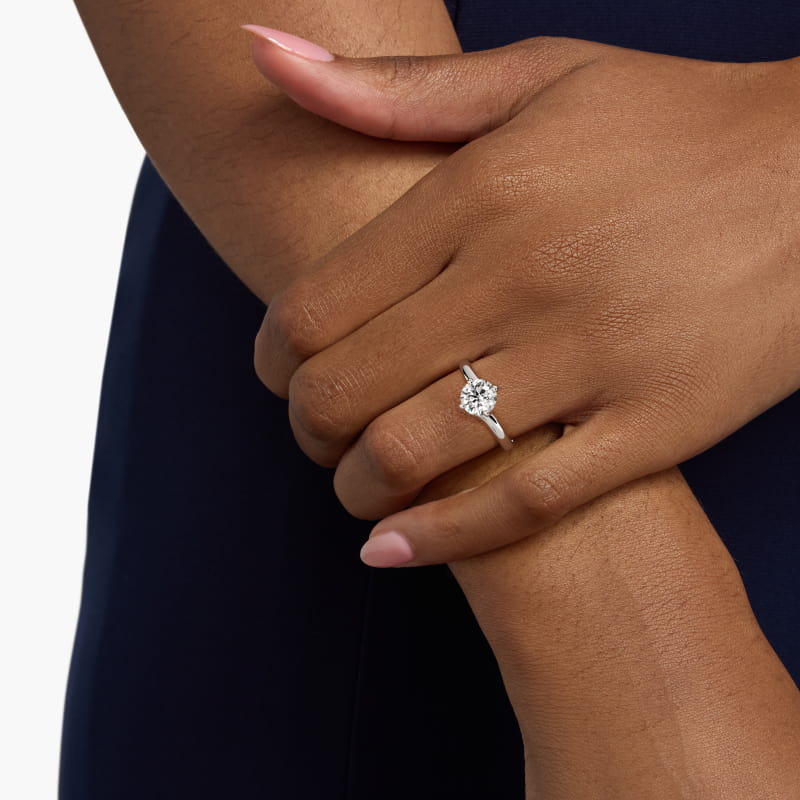 ZAC ZAC POSEN  Bypass Solitaire Engagement Ring in Platinum
