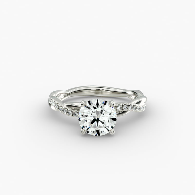 Petite Twist Diamond Engagement Ring in Platinum (1/10 ct. tw.)