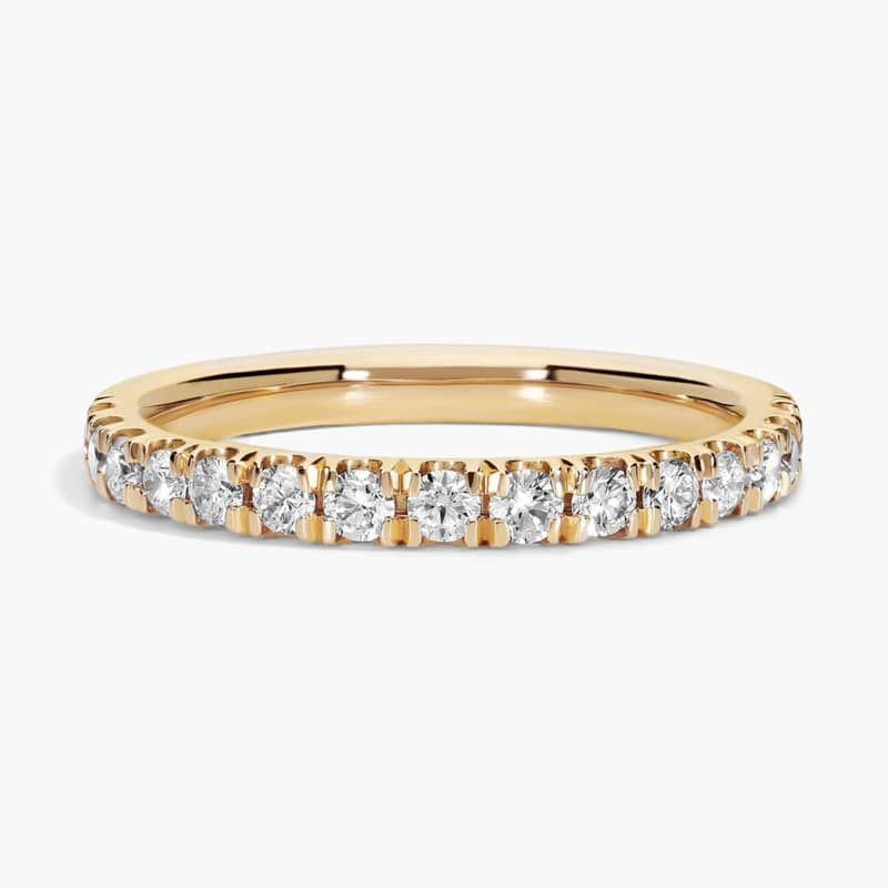 Scalloped Pavé Lab-Grown Diamond Ring in 18k Yellow Gold (1/2 ct. tw.)