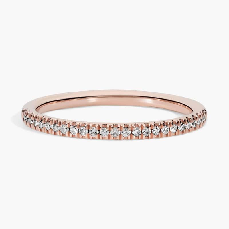 Petite Micropavé Lab-Grown Diamond Ring in 14k Rose Gold (1/10 ct. tw.)