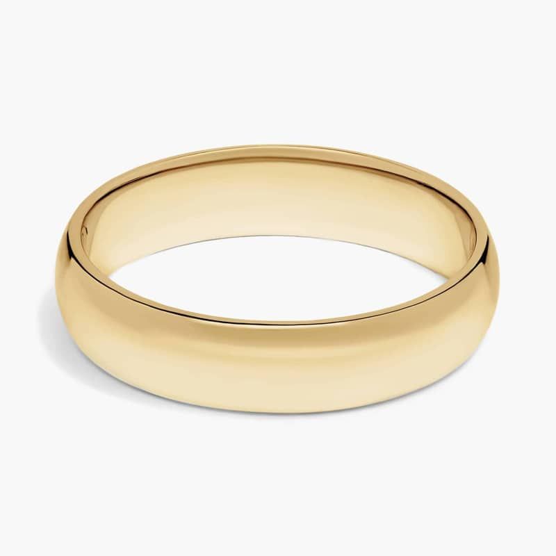 Mid-weight Comfort Fit Wedding Ring in 14k Yellow Gold (5mm)