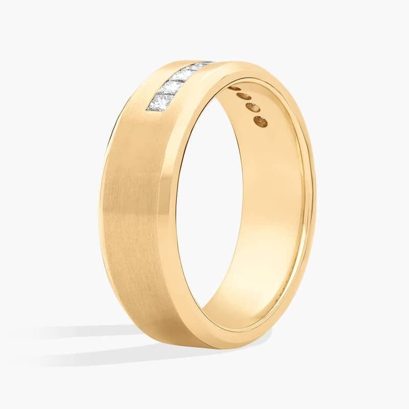 Princess-Cut Channel-Set Diamond Wedding Ring in 14k Yellow Gold (7 mm, 1/2 ct. tw.)