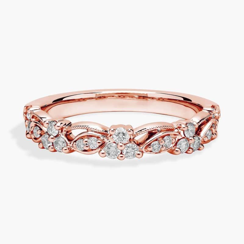 Romantic Vintage Lace Lab-Grown Diamond Ring in 14k Rose Gold (1/3 ct. tw.)