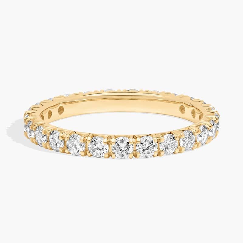 French Pavé Lab-Grown Diamond Eternity Ring In 14K Yellow Gold (1 Ct. tw. - F-G / VS2-SI1)