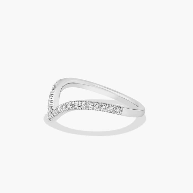V Contour Diamond Wedding Ring In Platinum (1.50mm)