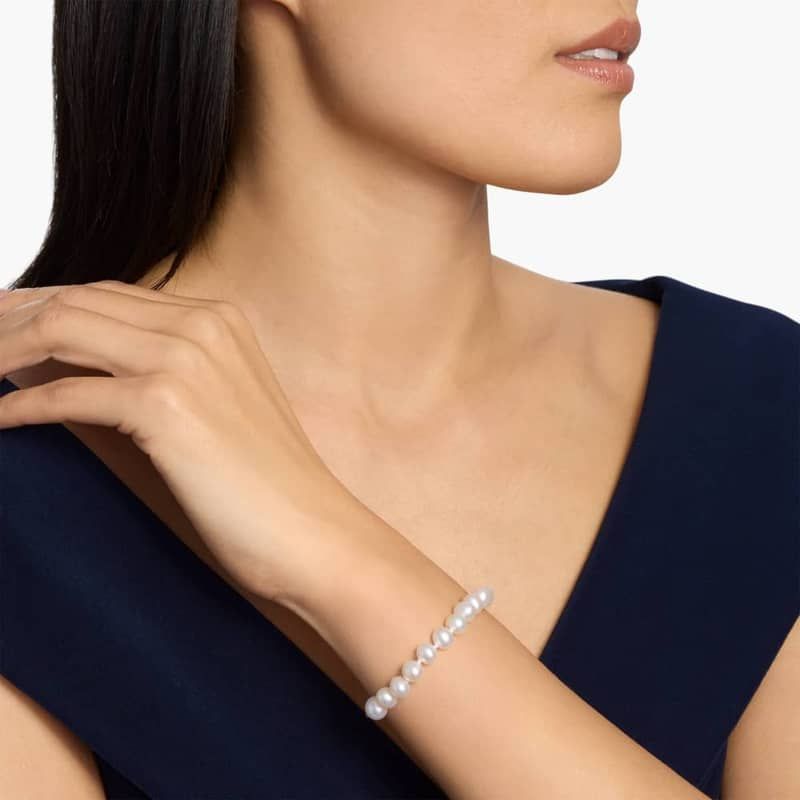 8" Freshwater Cultured Pearl Bracelet in 14k Yellow Gold (7.0-7.5mm)