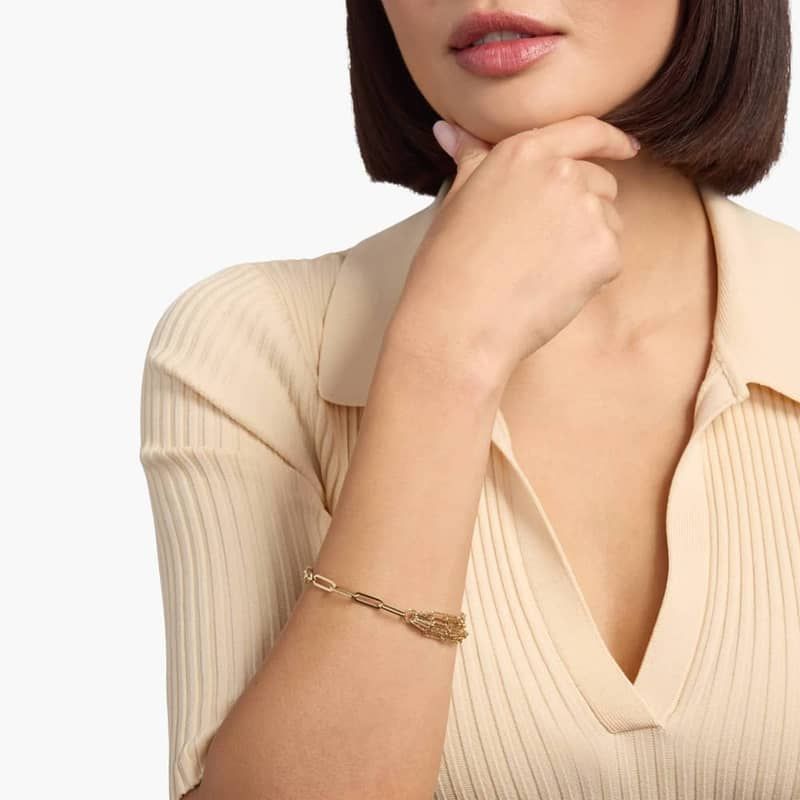 7.25" Five Row Paperclip Bracelet in 14k Italian Yellow Gold