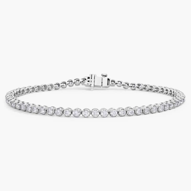 7 " Four Prong Lab-Grown Diamond Tennis Bracelet In 14k White Gold (2 Ct. - F-G / VS2-SI1)