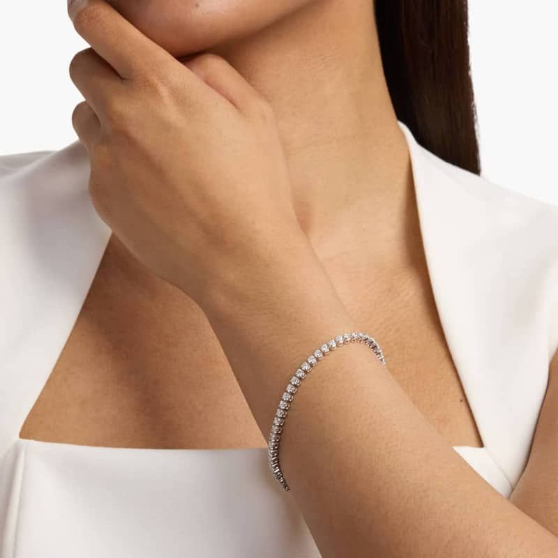 7 " Four Prong Lab-Grown Diamond Tennis Bracelet In 14k White Gold (4 Ct. - F-G / VS2-SI1)