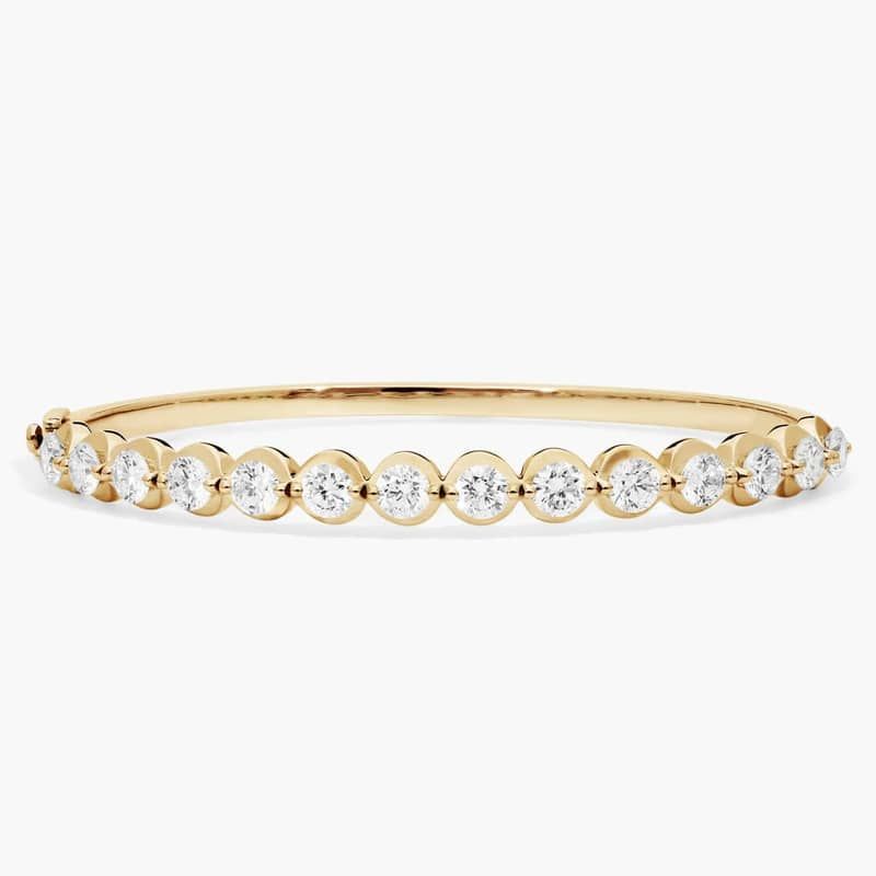 Illusion Bangle Bracelet With Lab-Grown Diamonds In 14K Yellow Gold (6")
