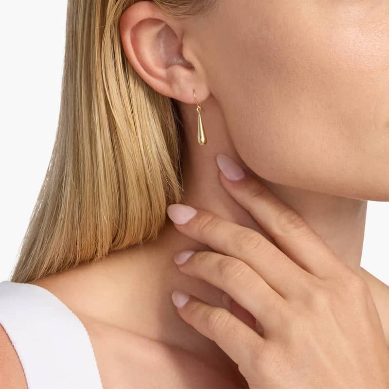 Teardrop Dangle Earrings in 14k Yellow Gold