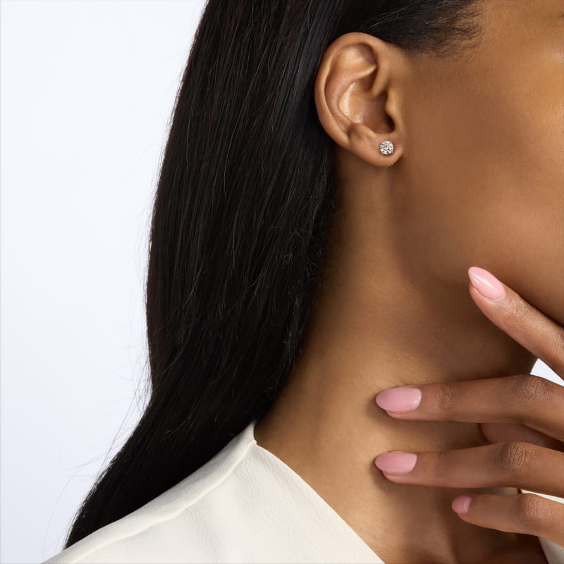 Four Prong Stud Earrings   In 14K White Gold (Setting)