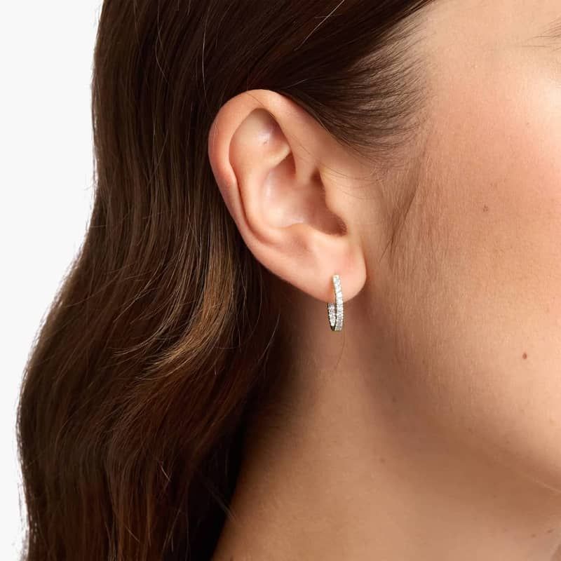 Inside Out Lab Grown Diamond Round Hoops, 1/2 Inch Diameter In 14K Yellow Gold (1/2 Ct. tw. - F-G / VS2-SI1)