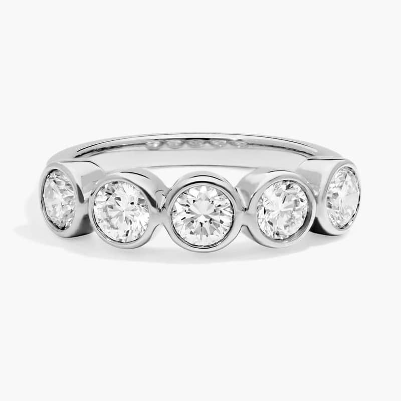 Lab-Grown Diamond Bezel Ring in 14K White Gold