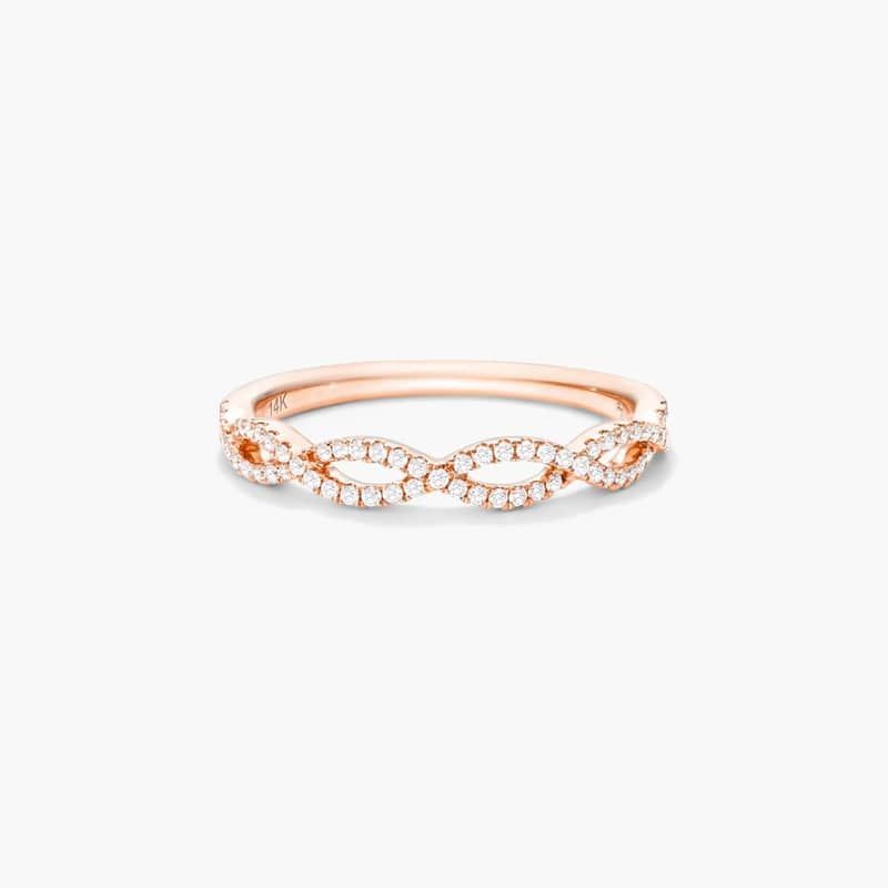 Petite Open Infinity Diamond Ring In 14K Rose Gold
