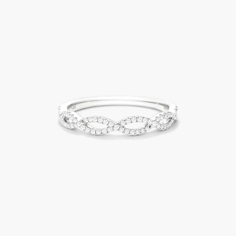 Petite Open Infinity Diamond Ring In 14K White Gold