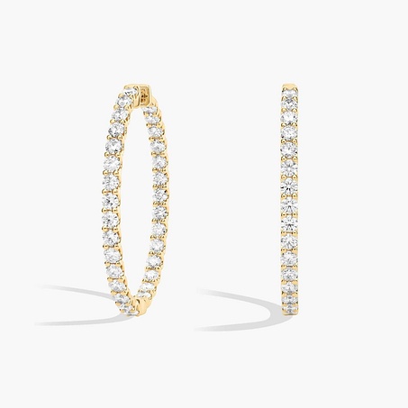 Yellow Gold Diamond Hoops