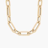 14k gold mixed link chain necklace